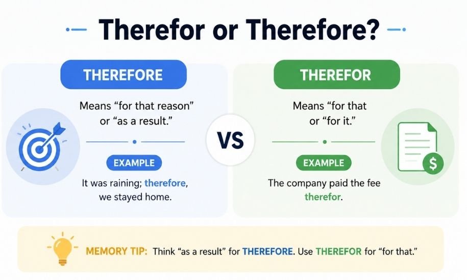 Therefor or Therefore