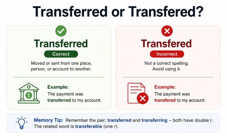 Transferred or Transfered