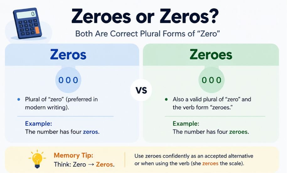 Zeroes or Zeros