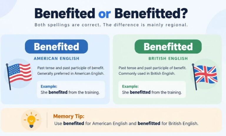 Benefited or Benefitted