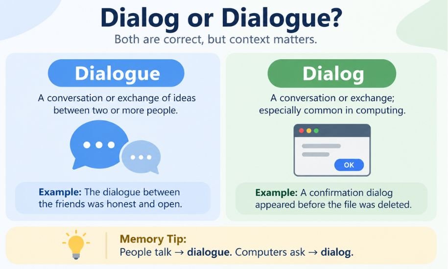 Dialog or Dialogue