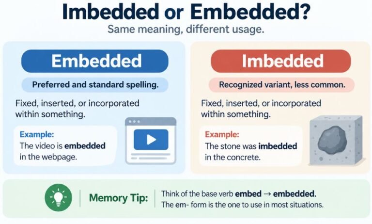 Imbedded or Embedded