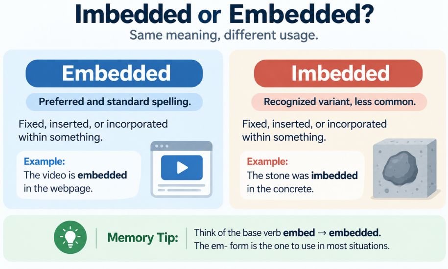 Imbedded or Embedded