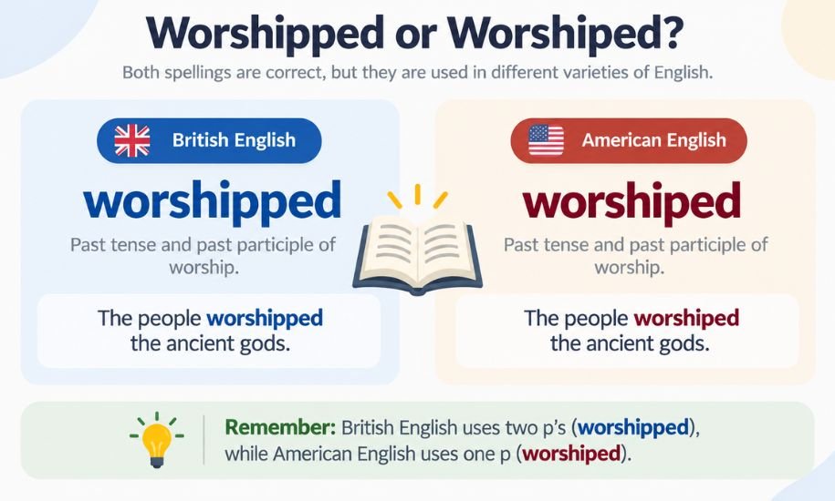 Worshipped or Worshiped