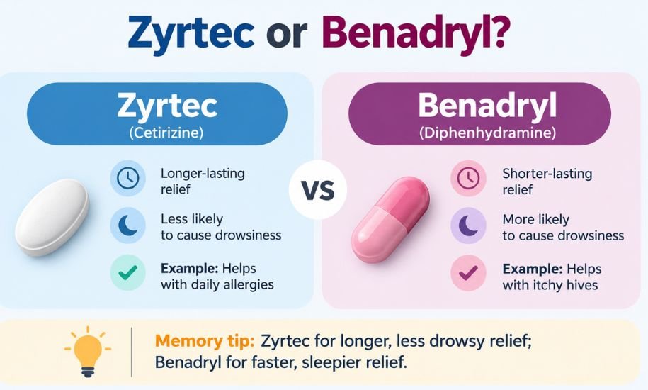 Zyrtec or Benadryl