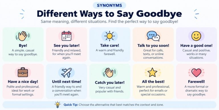 Different Ways to Say Goodbye