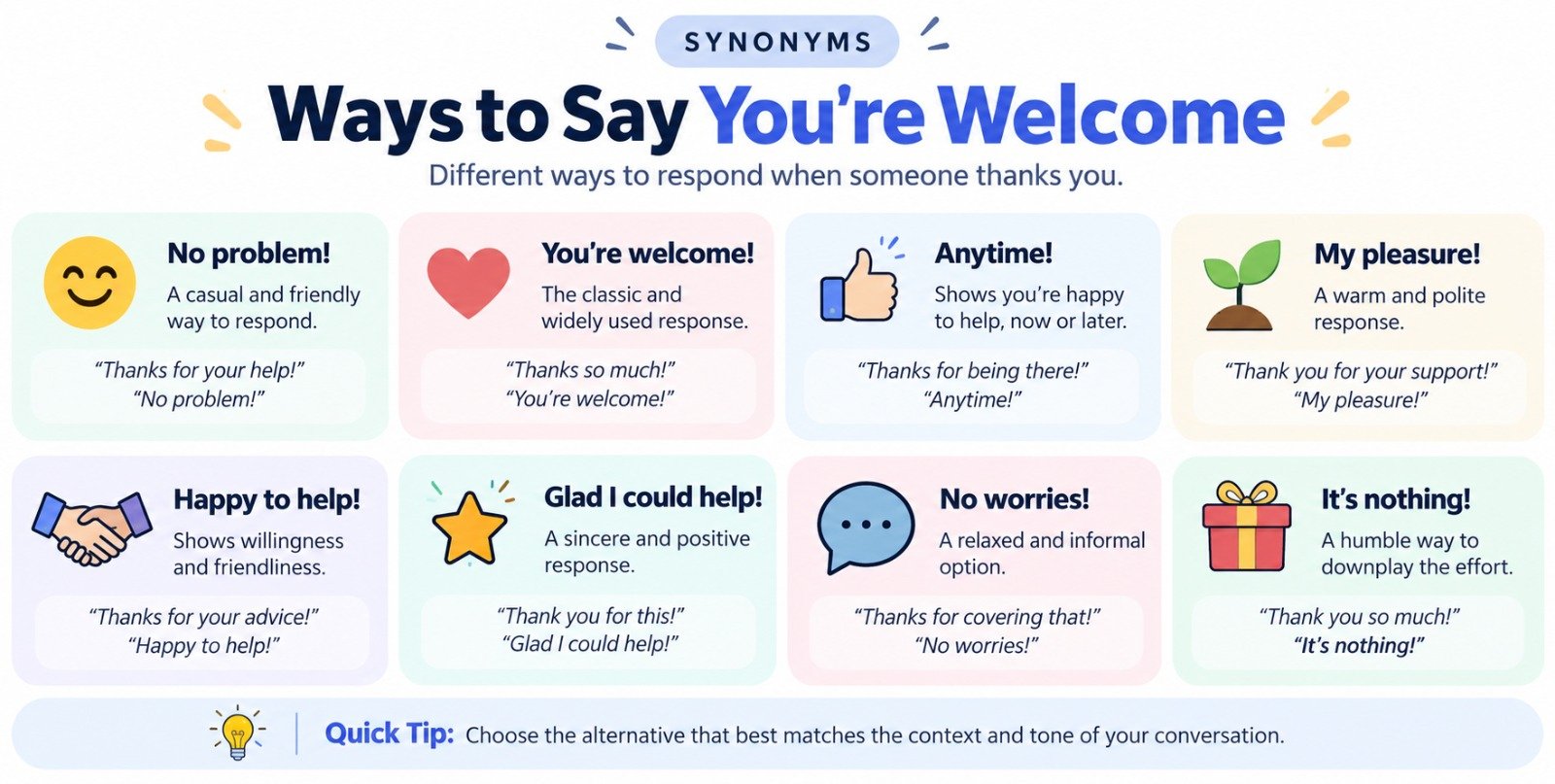 ways to say you're welcome
