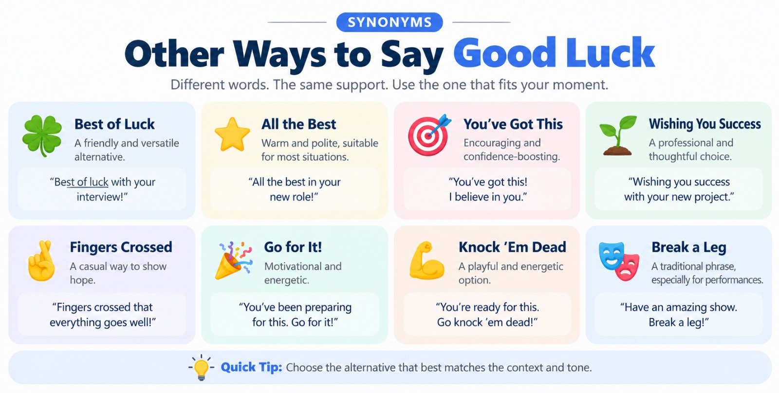 Other Ways to Say Good Luck