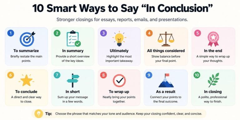 what to say instead of in conclusion