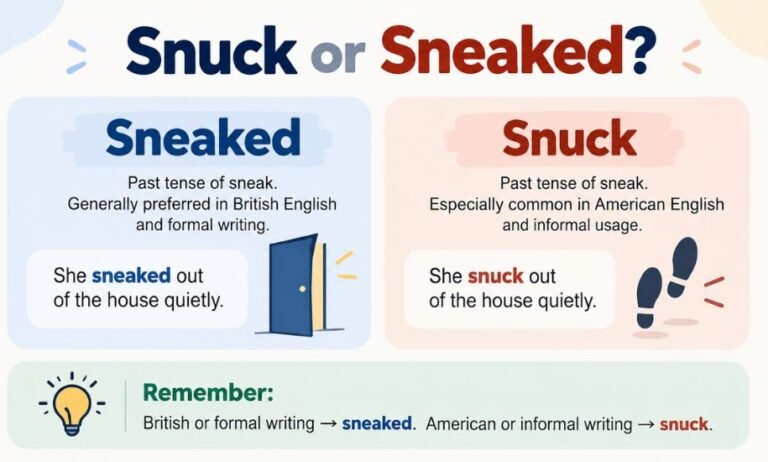 Snuck or Sneaked: British and American English