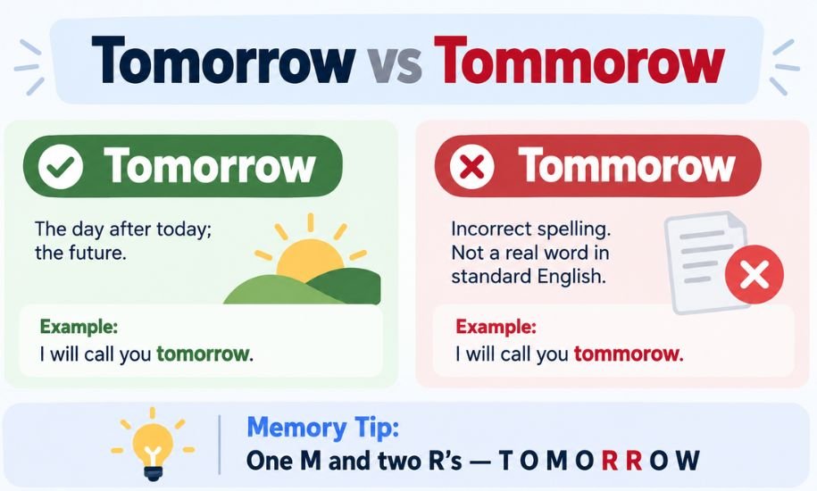 Tomorrow vs Tommorow