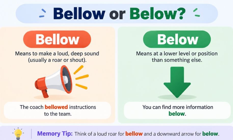bellow or below